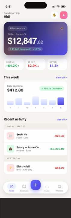 iSave budget dashboard
