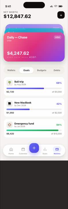 iSave wallets and goals